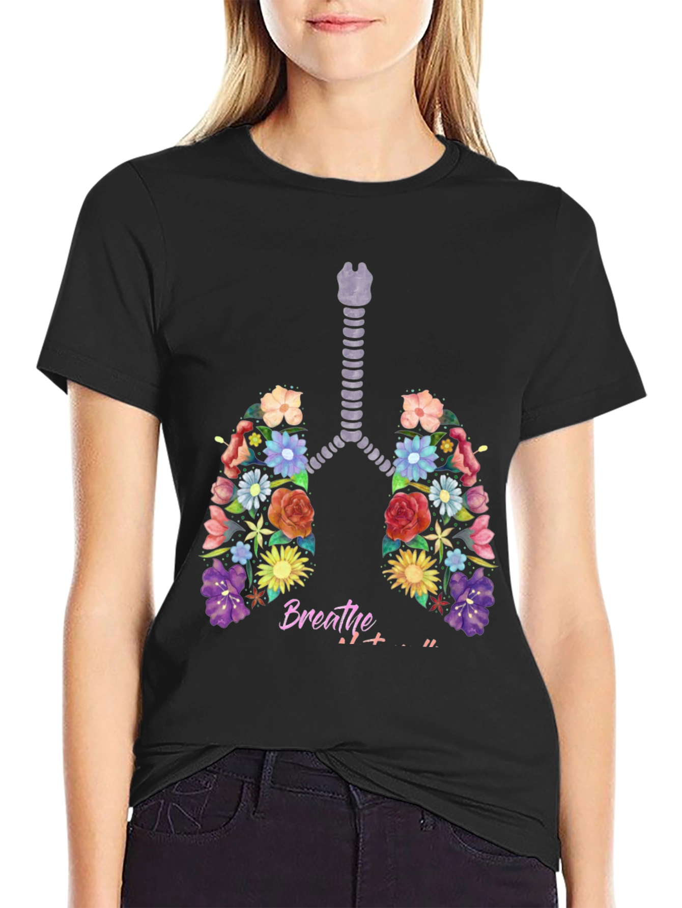 Floral Lungs Breathe Graphic Tee
