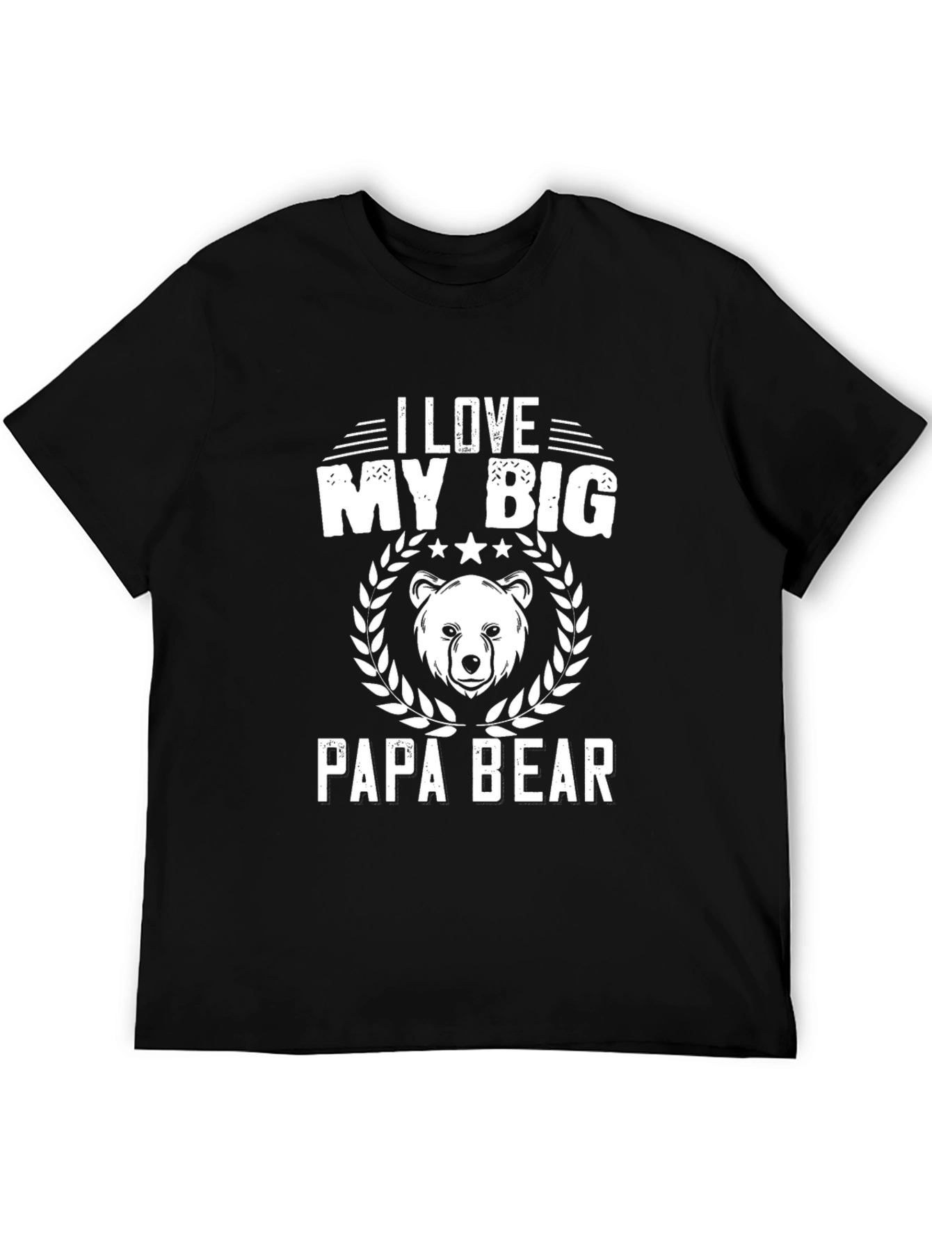 I Love My Big Papa Bear Black T-Shirt