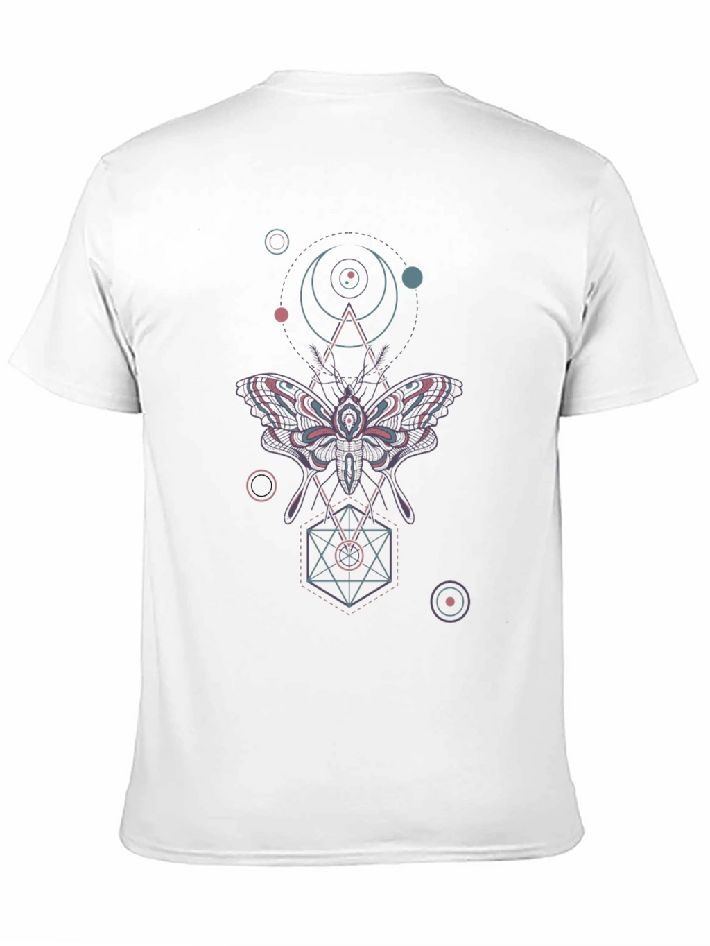 Geometric Moth Graphic Tee - Black