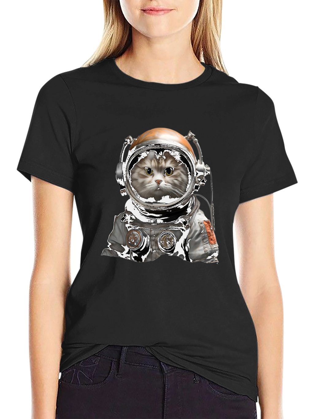 Astronaut Cat Graphic T-Shirt