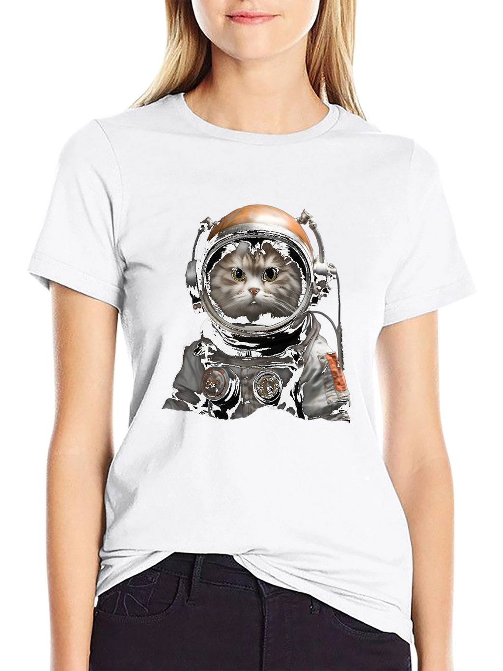 Astronaut Cat Graphic T-Shirt