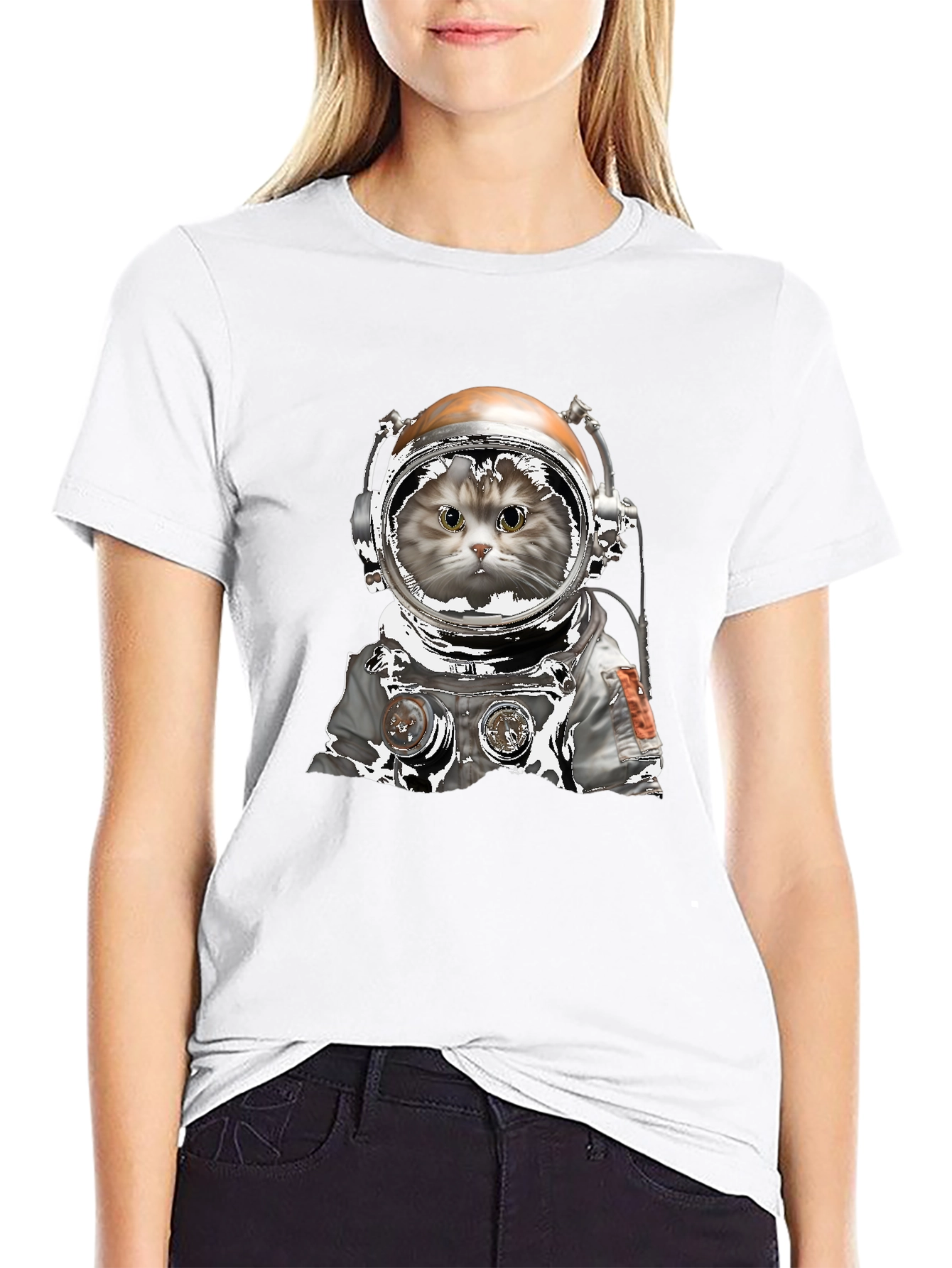 Astronaut Cat Graphic T-Shirt