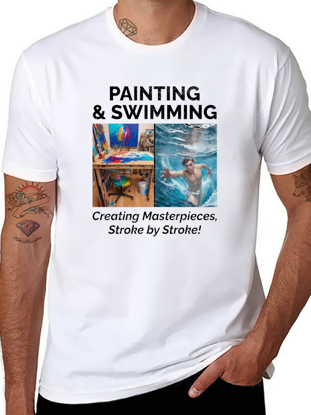 Painting & Swimming Stroke T-Shirt