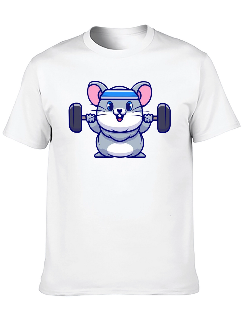 Workout Mouse Graphic Tee - Black Cotton