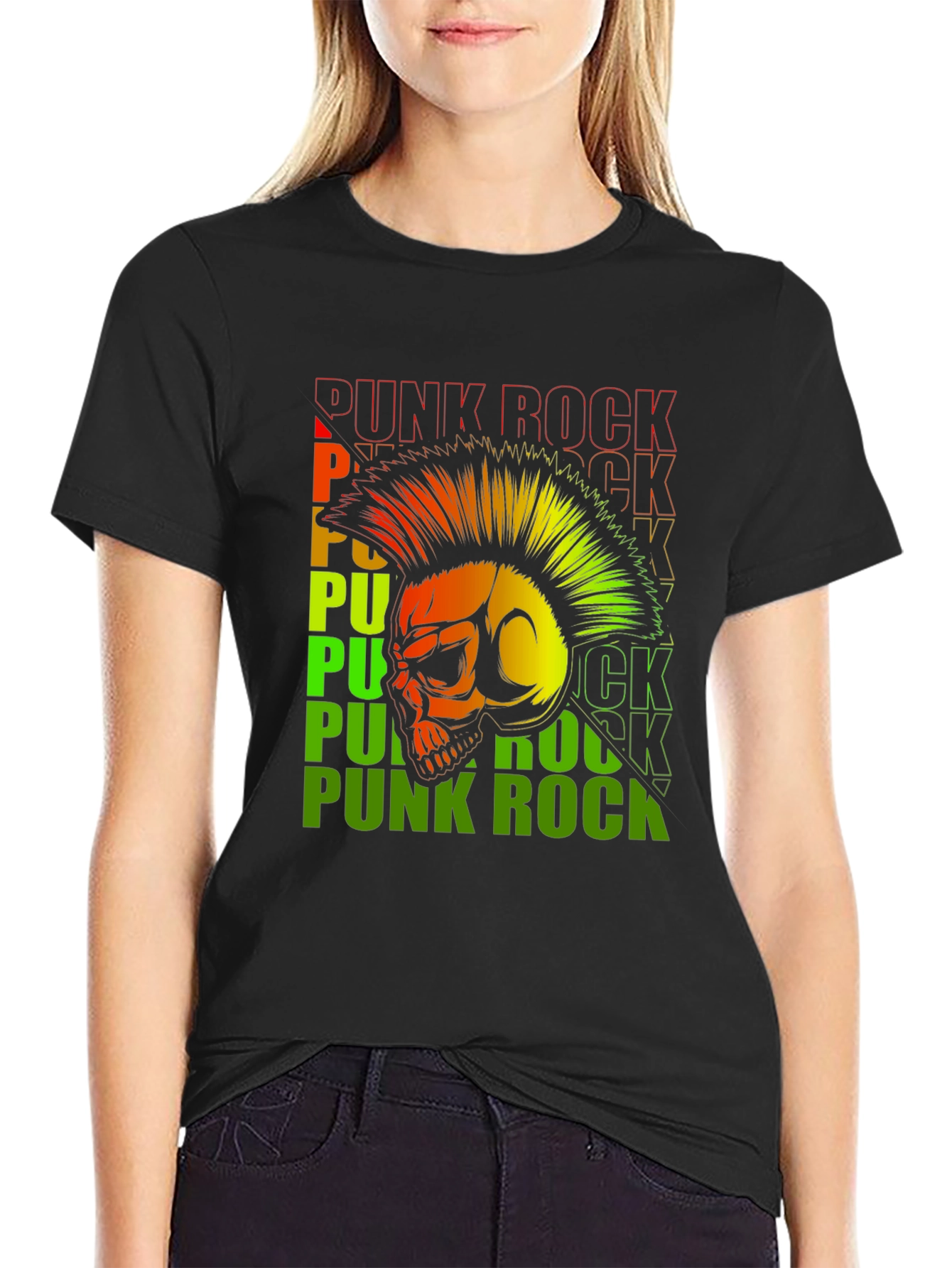 Punk Rock Skull Graphic Tee - Bold & Edgy Design