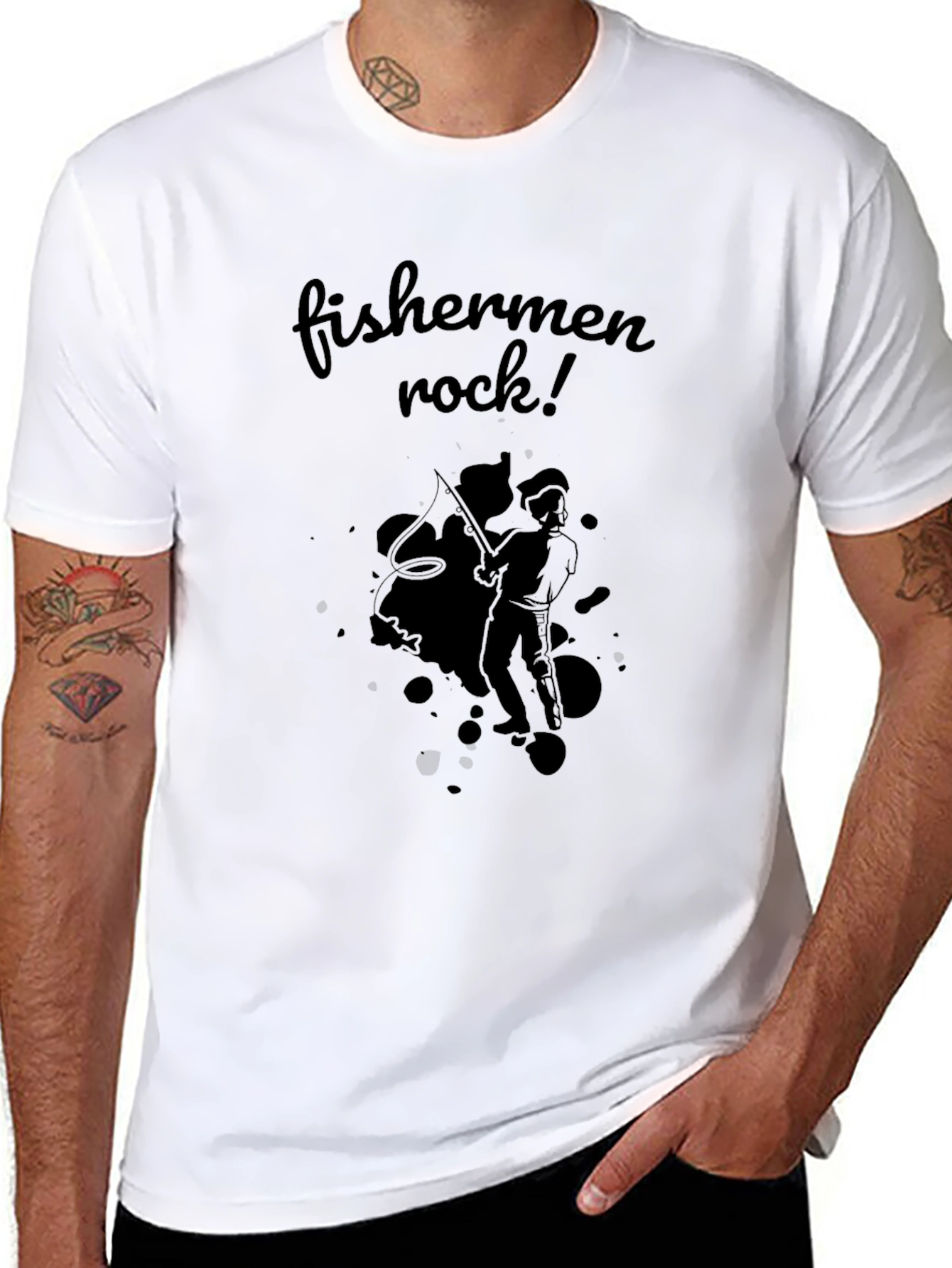 Fishermen Rock! Black T-Shirt