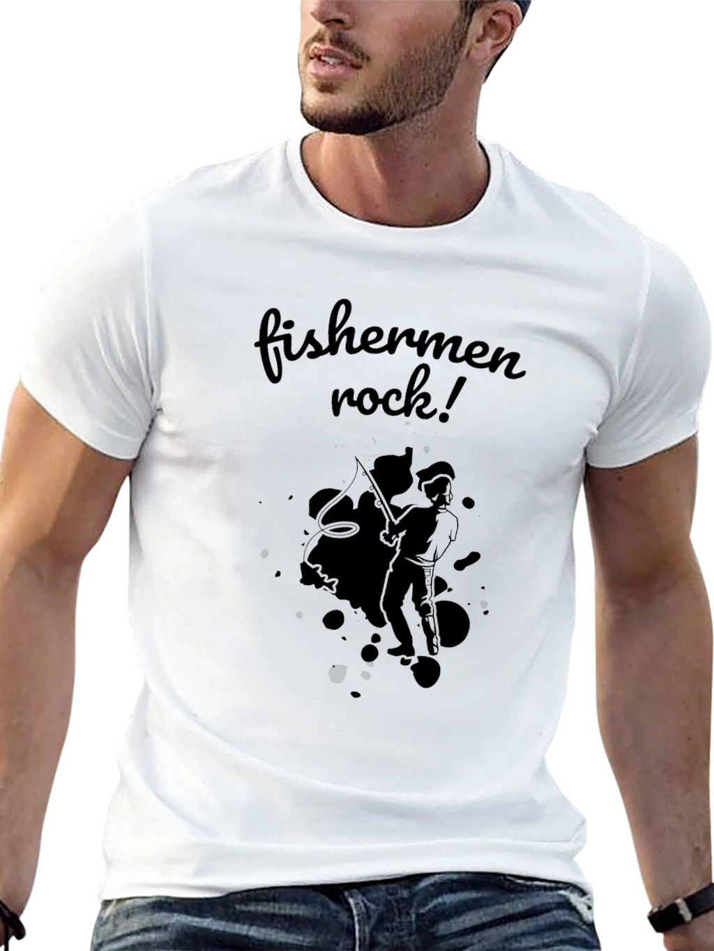 Fishermen Rock! Black T-Shirt