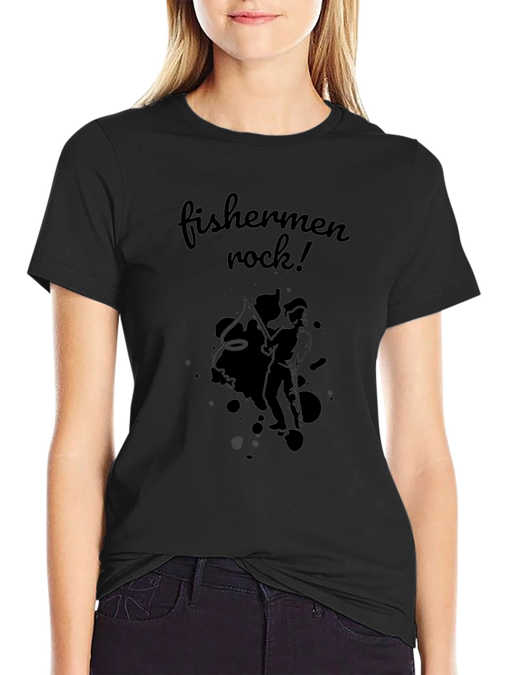 Fishermen Rock! Black T-Shirt