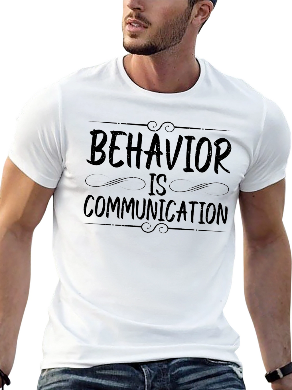 Behavior is Communication Black Graphic Tee