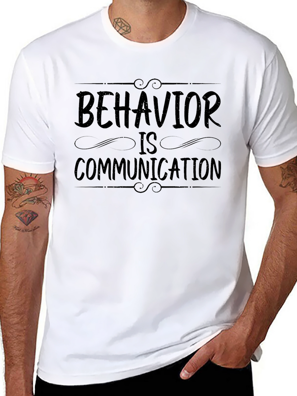 Behavior is Communication Black Graphic Tee