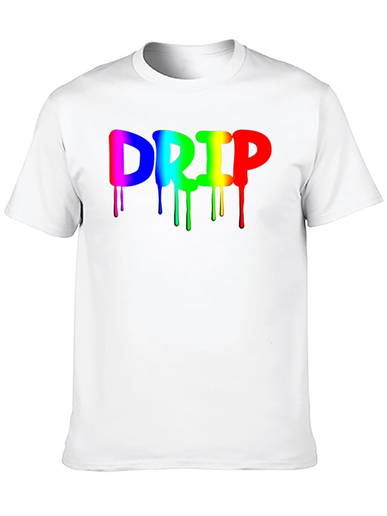 Rainbow Drip Graphic Black T-Shirt - Trendy Casual Wear