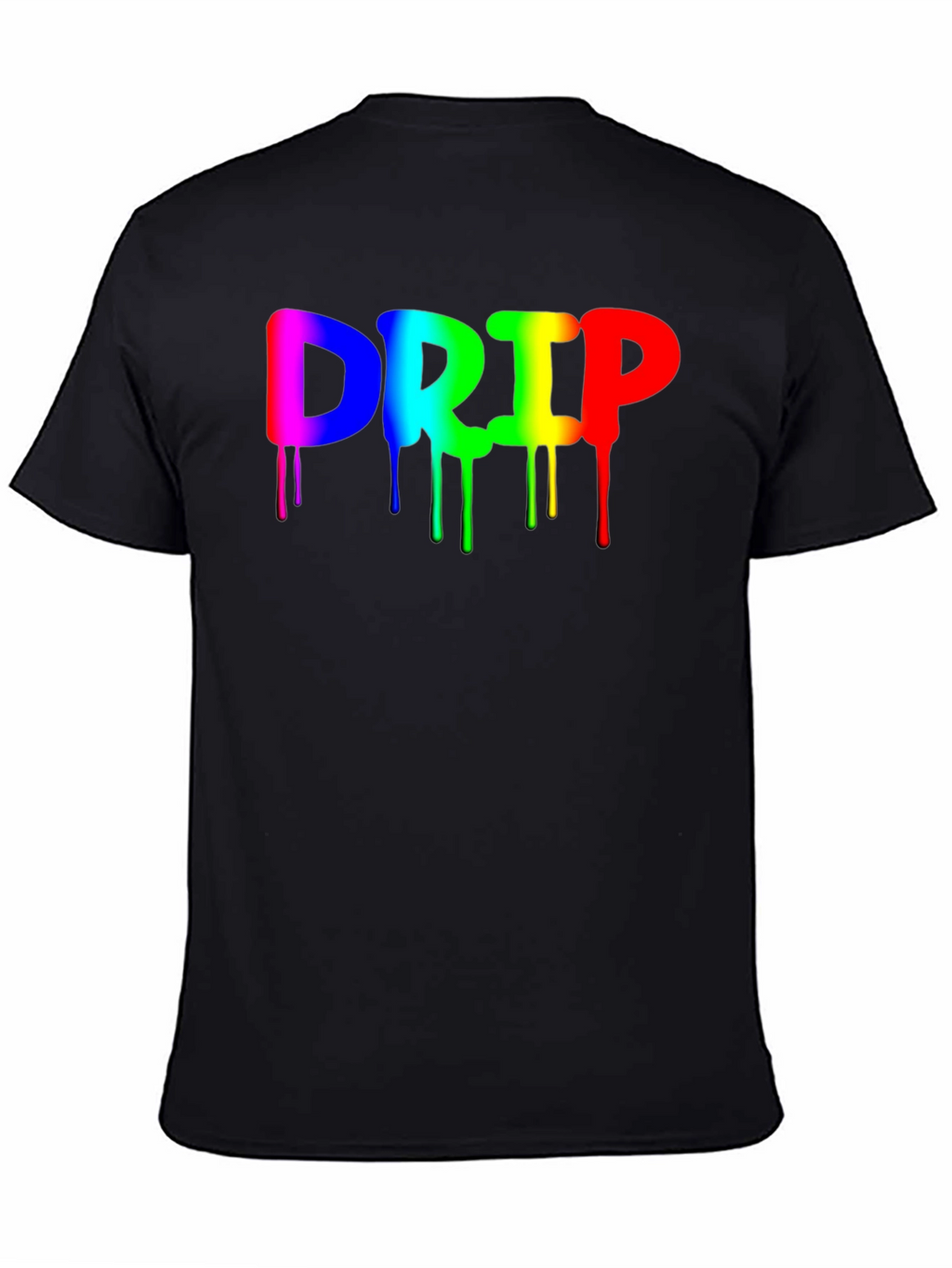 Rainbow Drip Graphic Black T-Shirt - Trendy Casual Wear