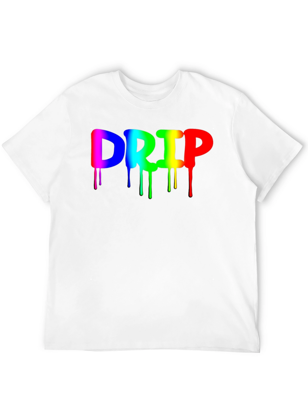 Rainbow Drip Graphic Black T-Shirt - Trendy Casual Wear