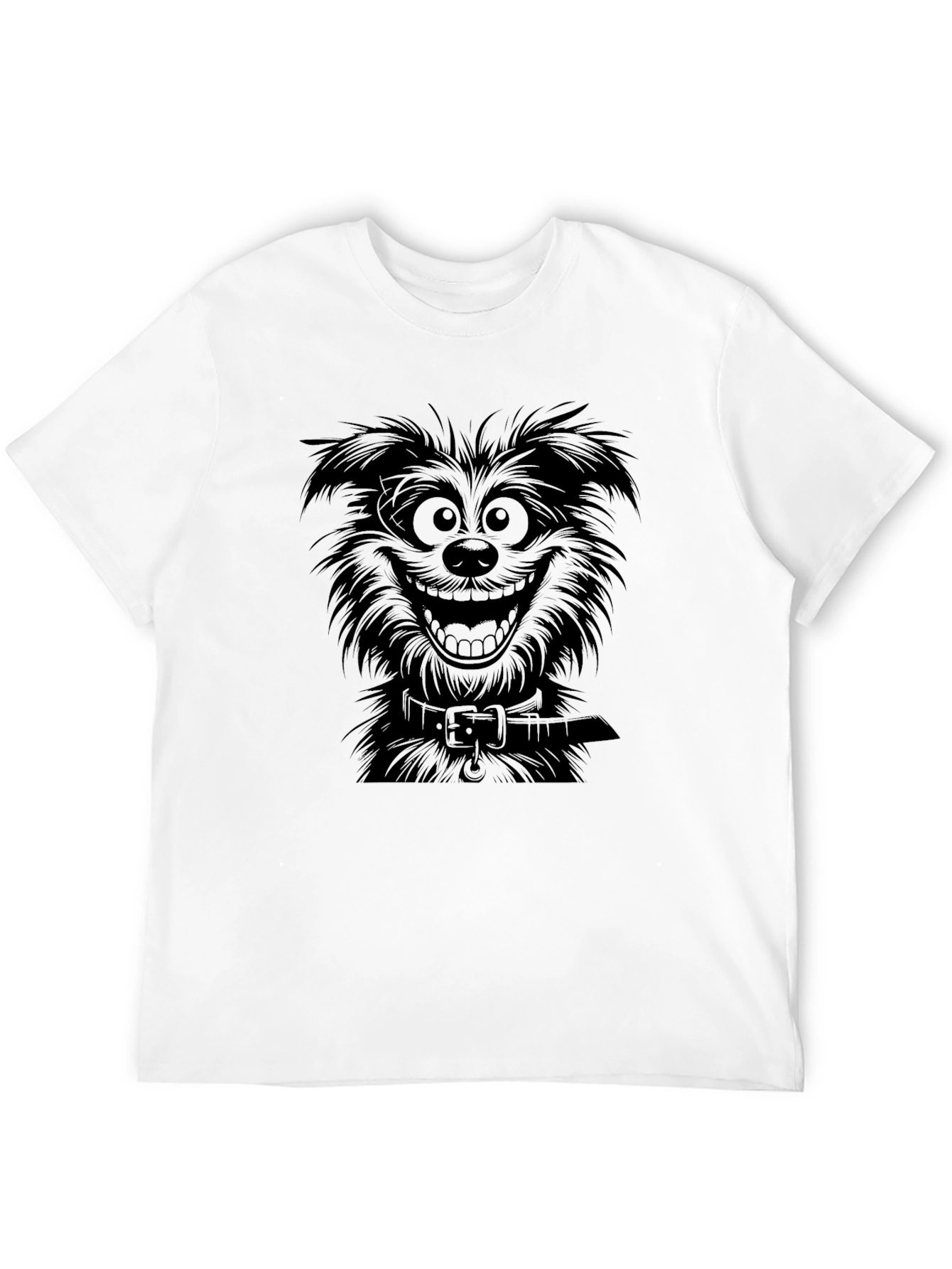 Cartoon Dog Graphic Black T-Shirt