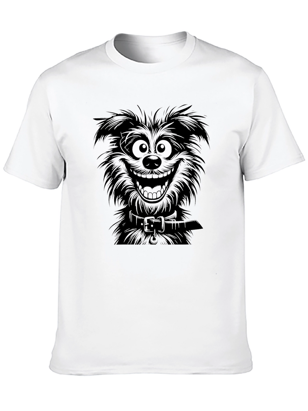 Cartoon Dog Graphic Black T-Shirt