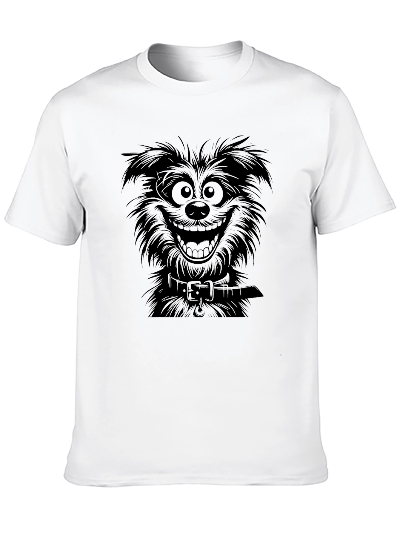 Cartoon Dog Graphic Black T-Shirt