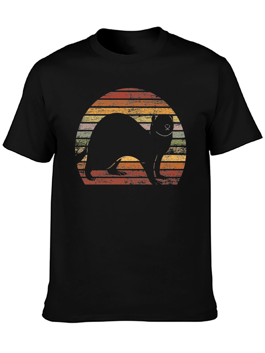 Retro Ferret Sunset Graphic T-Shirt