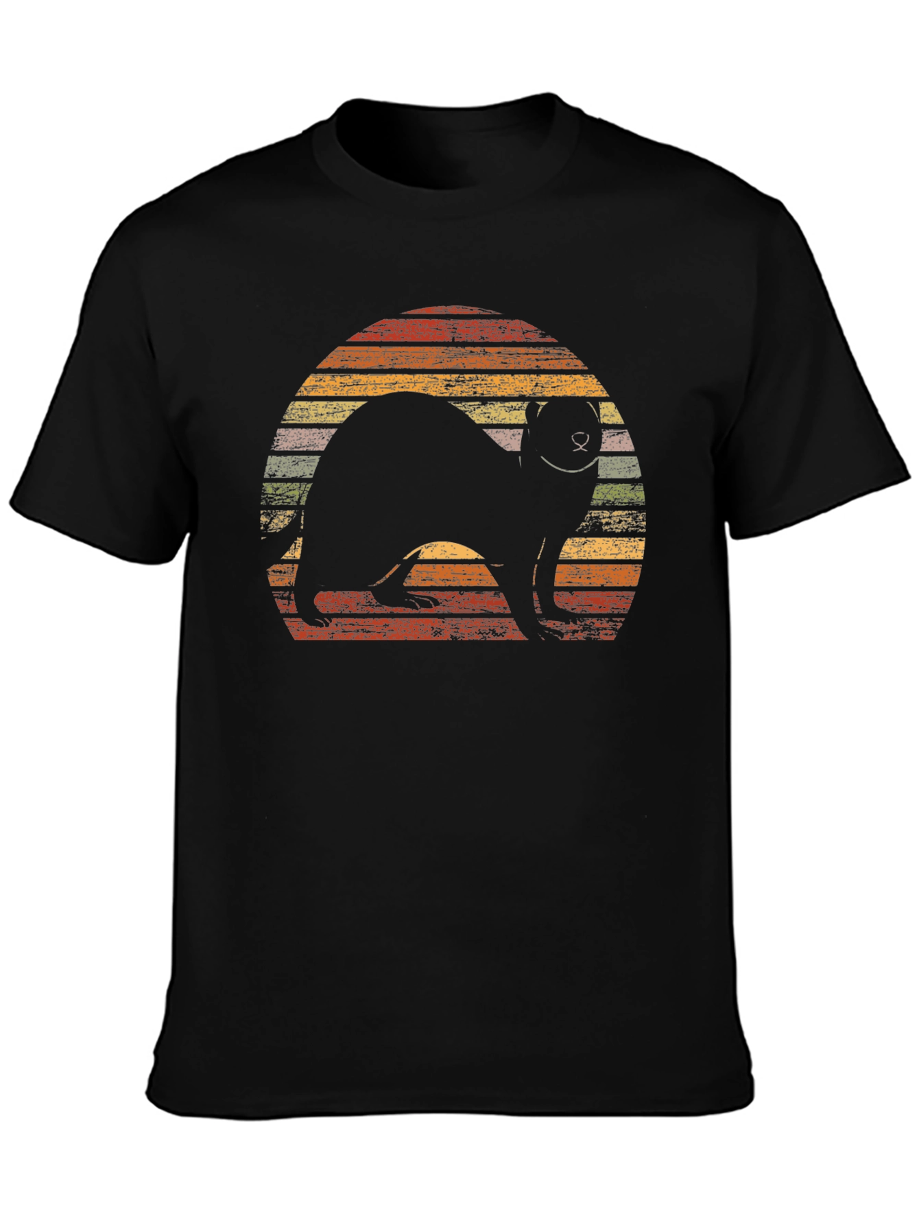 Retro Ferret Sunset Graphic T-Shirt