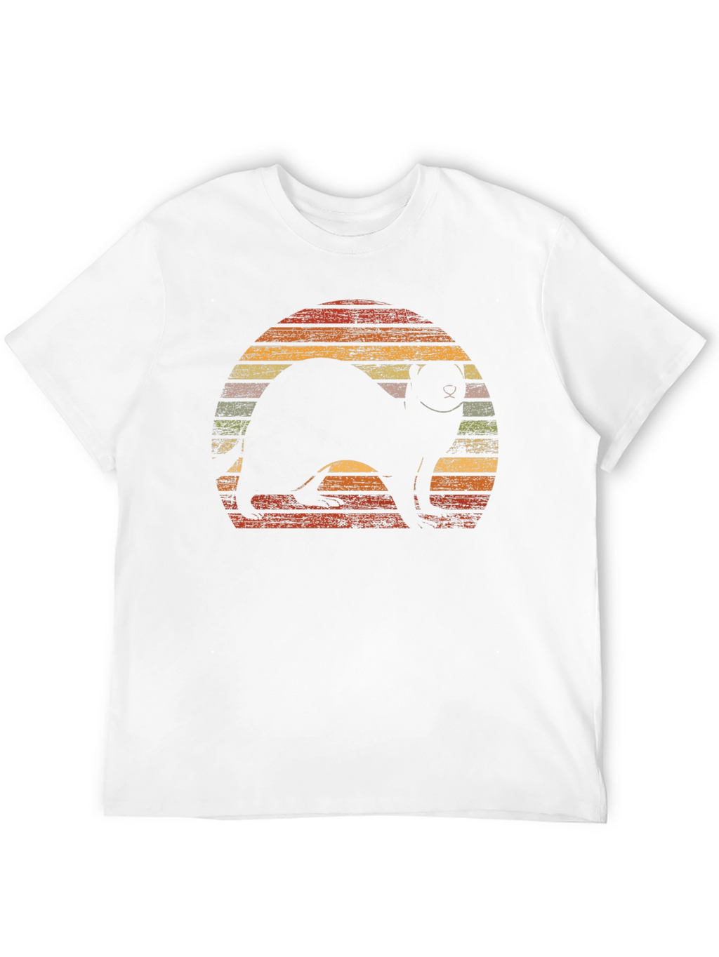 Retro Ferret Sunset Graphic T-Shirt