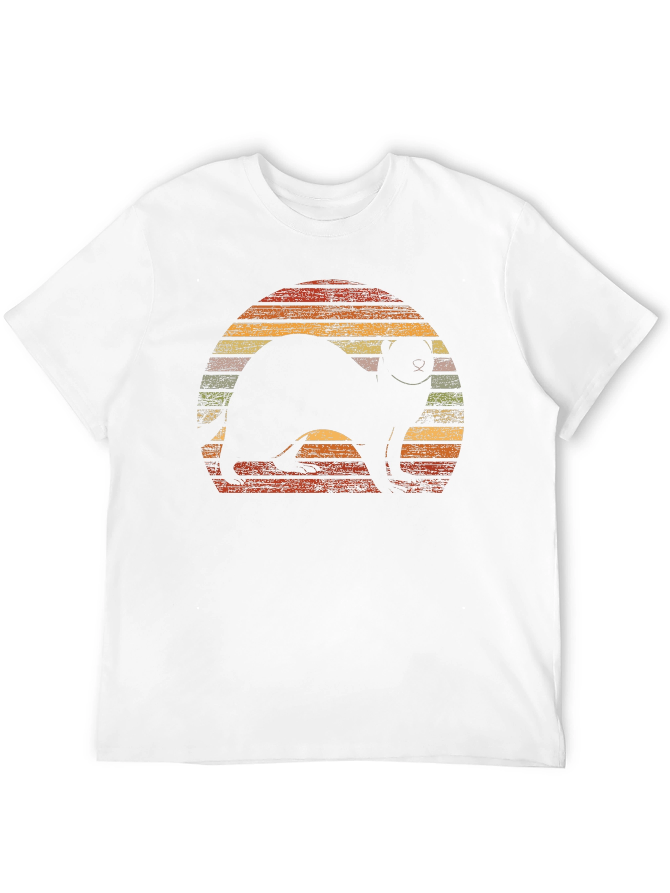 Retro Ferret Sunset Graphic T-Shirt