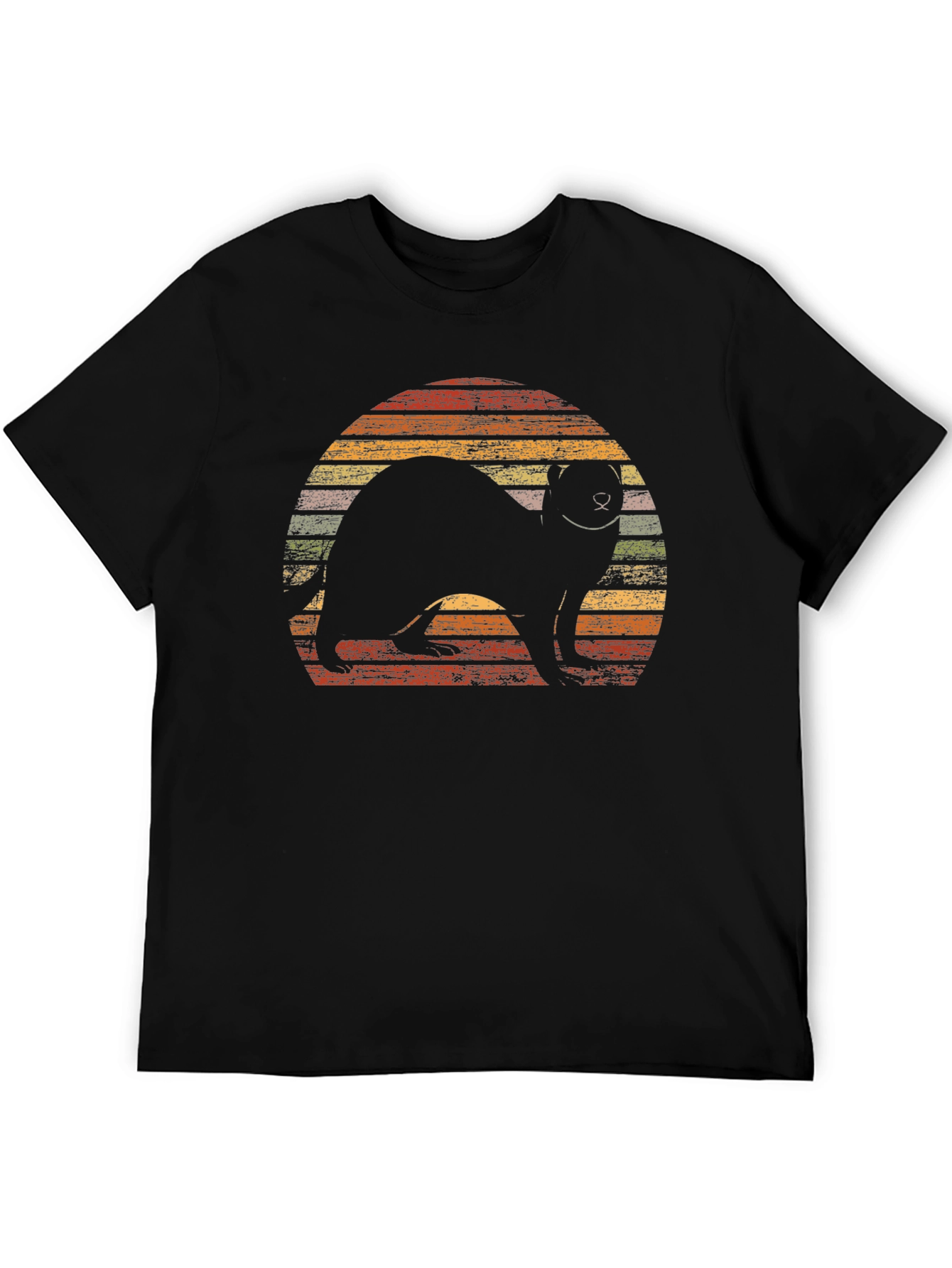 Retro Ferret Sunset Graphic T-Shirt