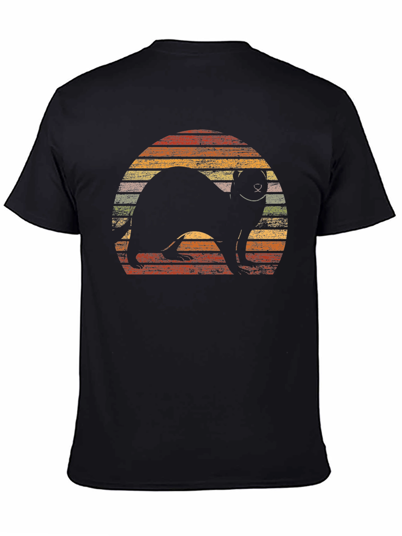 Retro Ferret Sunset Graphic T-Shirt