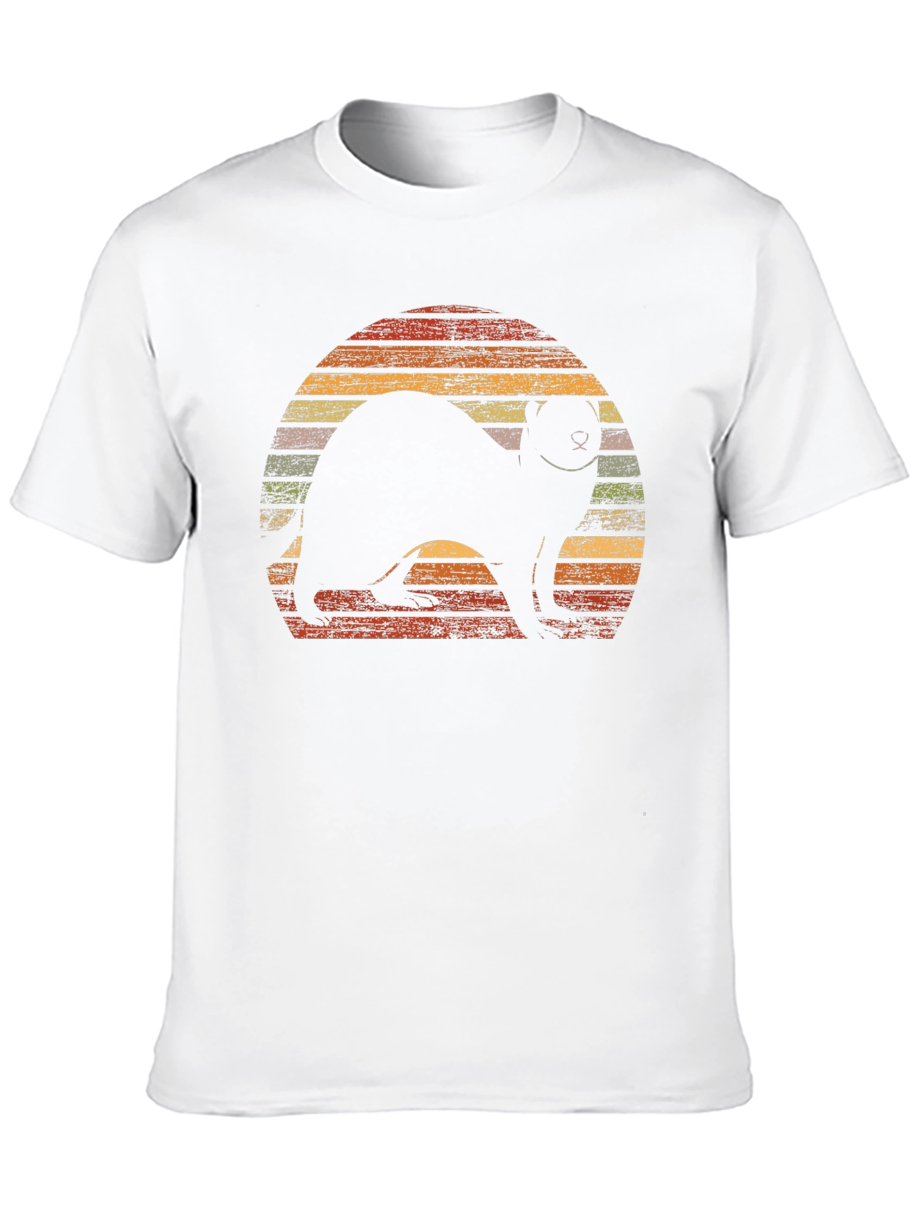 Retro Ferret Sunset Graphic T-Shirt