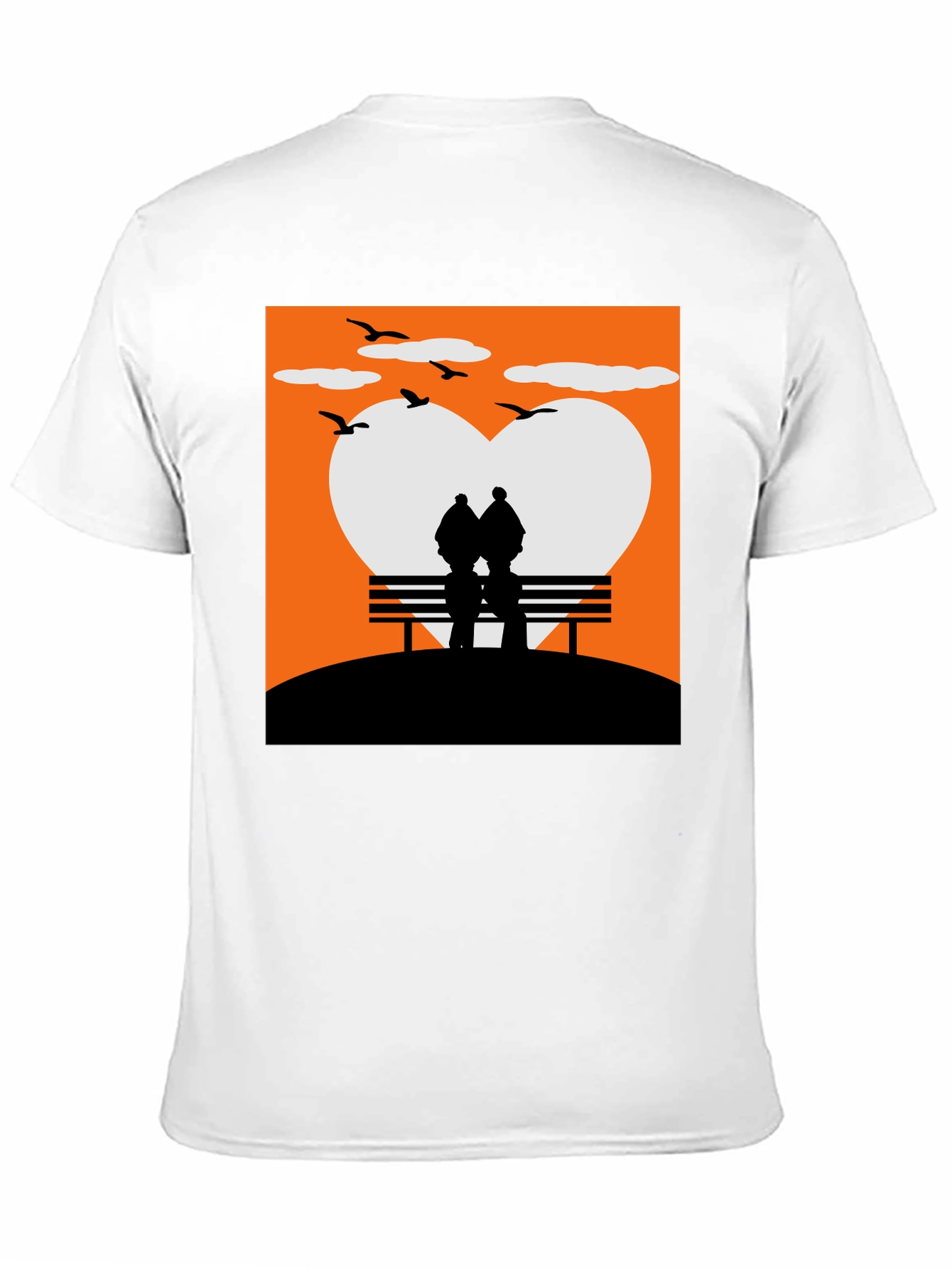 Romantic Couple Bench Silhouette Tee