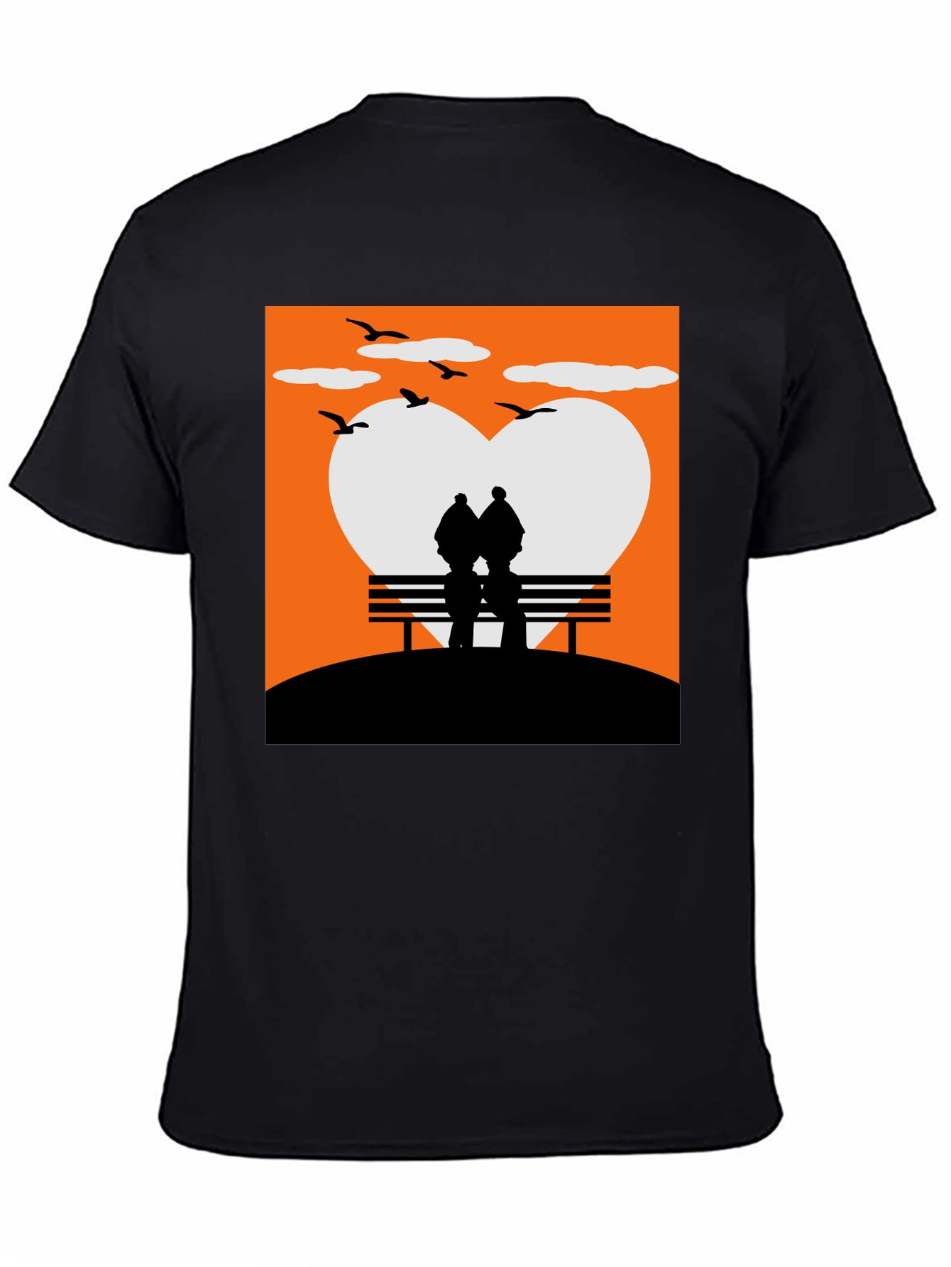Romantic Couple Bench Silhouette Tee