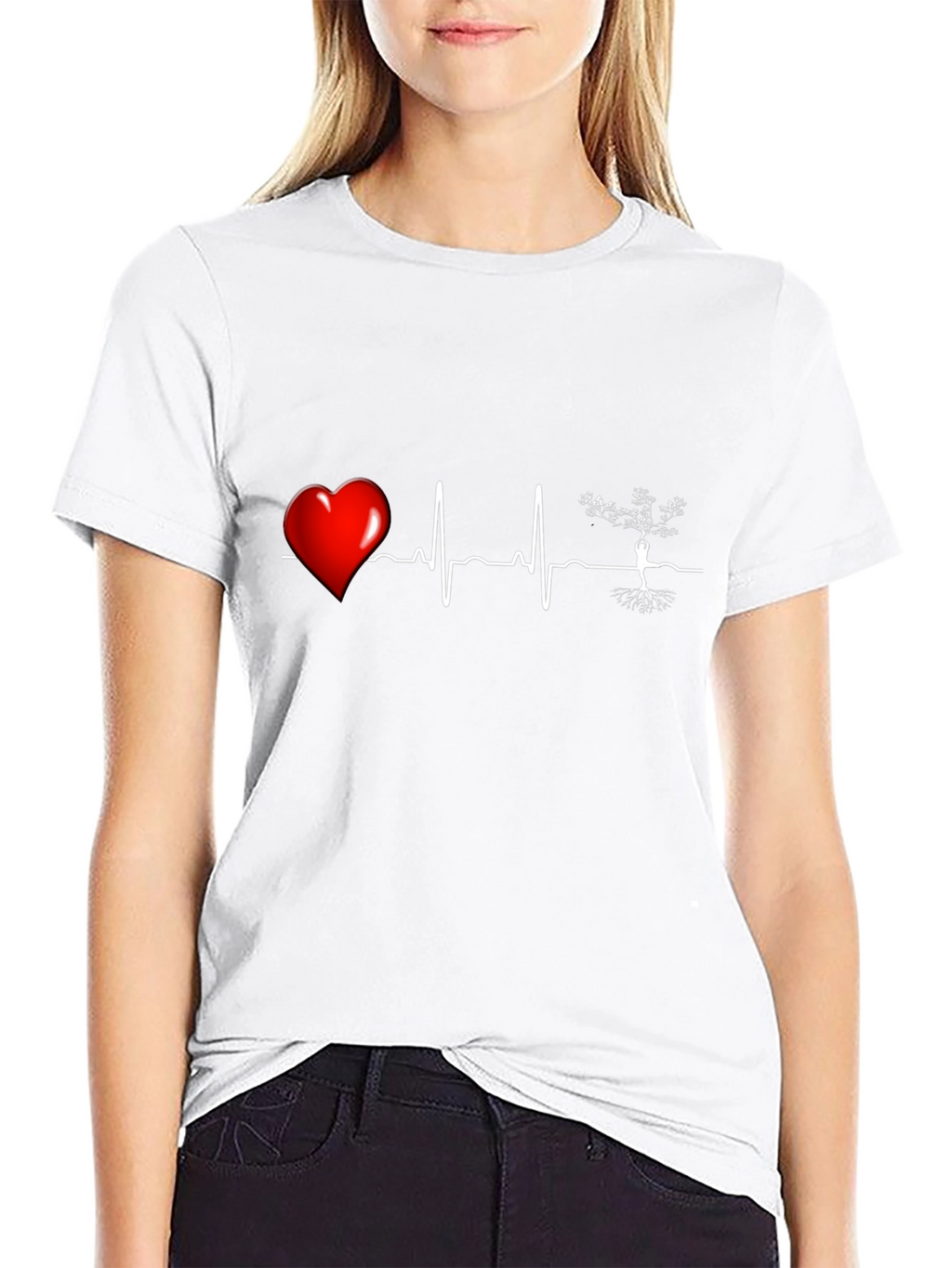 Heartbeat Tree of Life T-Shirt - Black