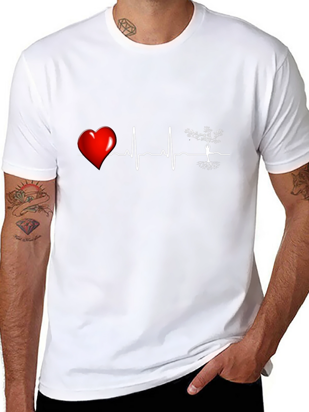 Heartbeat Tree of Life T-Shirt - Black