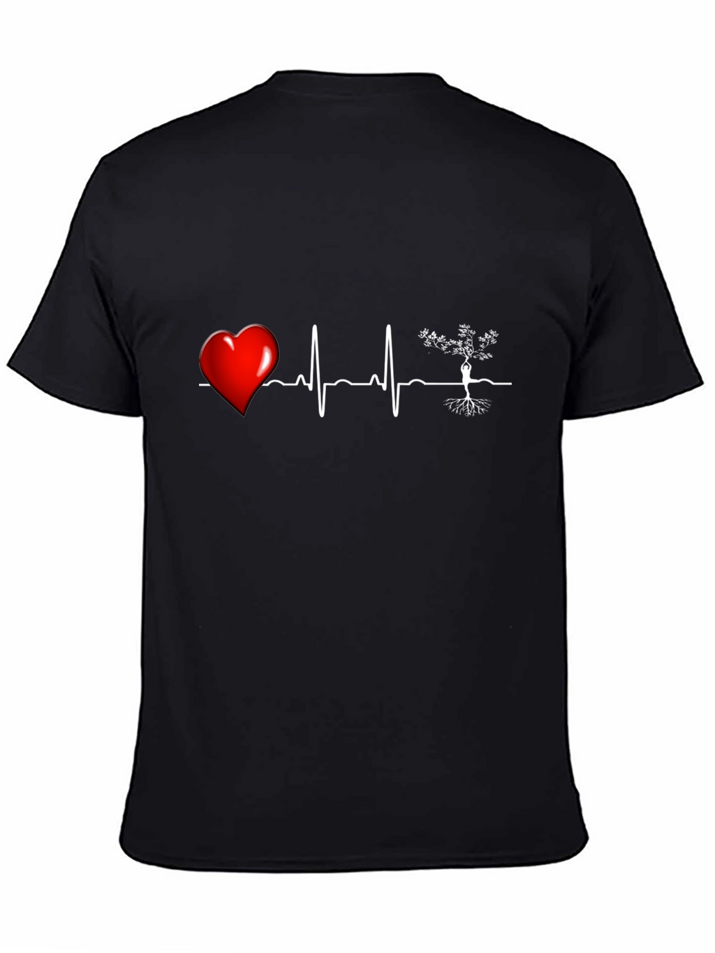 Heartbeat Tree of Life T-Shirt - Black
