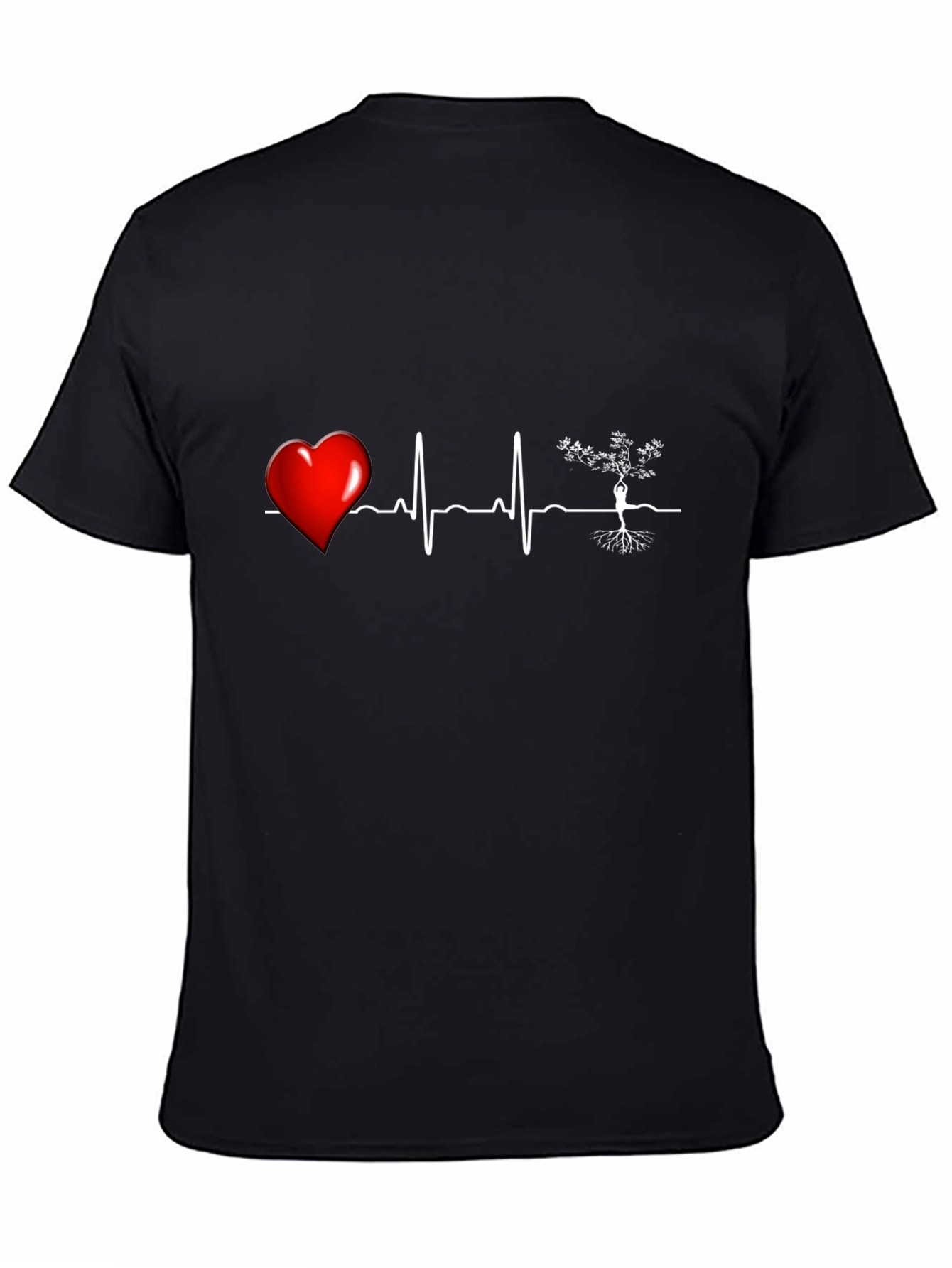 Heartbeat Tree of Life T-Shirt - Black