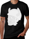Skull Viking Helmet Black T-Shirt