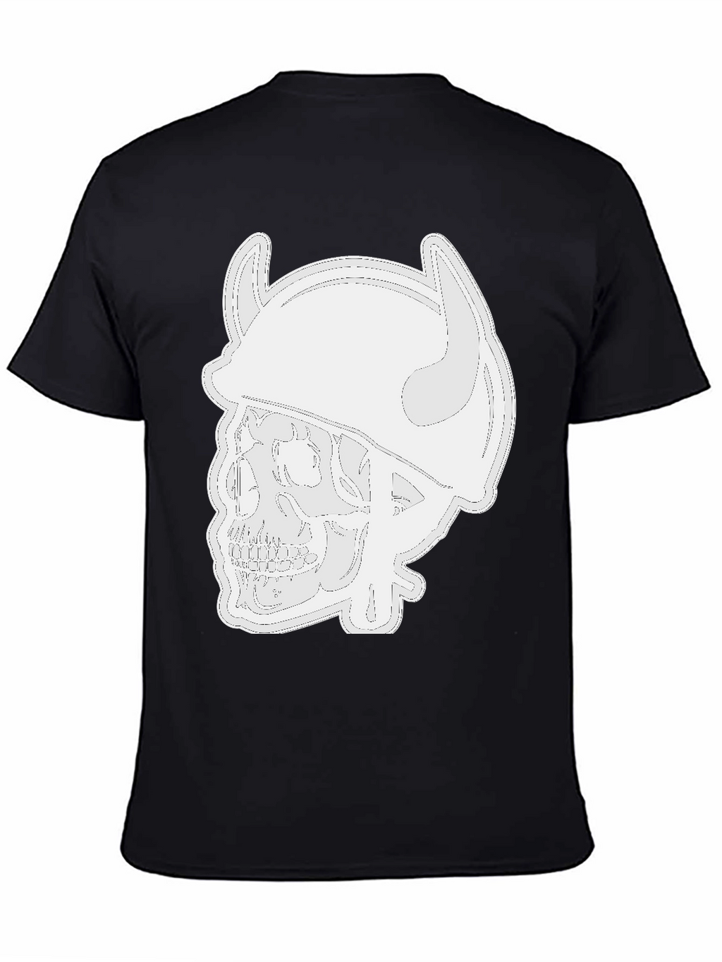 Skull Viking Helmet Black T-Shirt