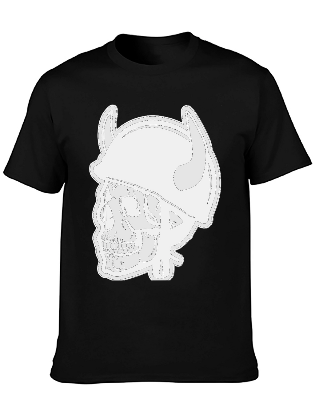 Skull Viking Helmet Black T-Shirt