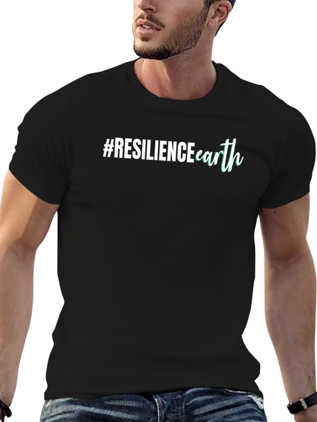 Resilience Earth Graphic Tee - Stylish Black T-Shirt