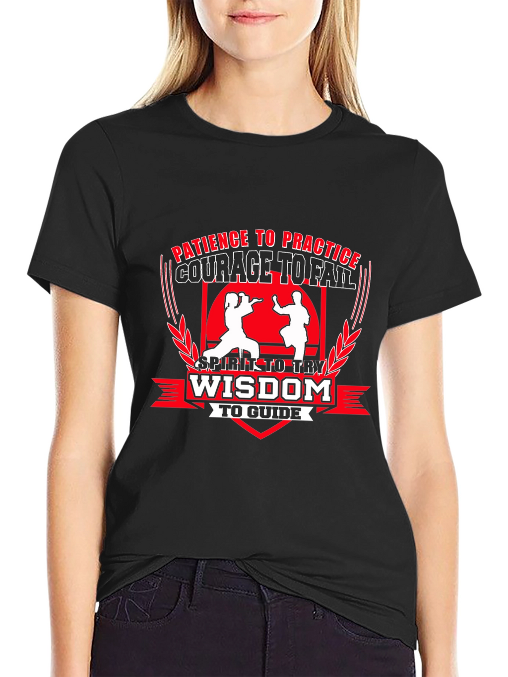 Martial Arts T-Shirt - Patience Courage Wisdom Design