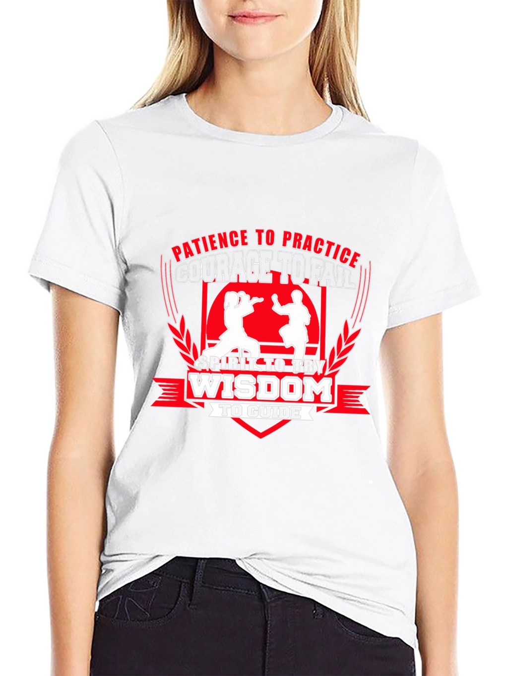 Martial Arts T-Shirt - Patience Courage Wisdom Design