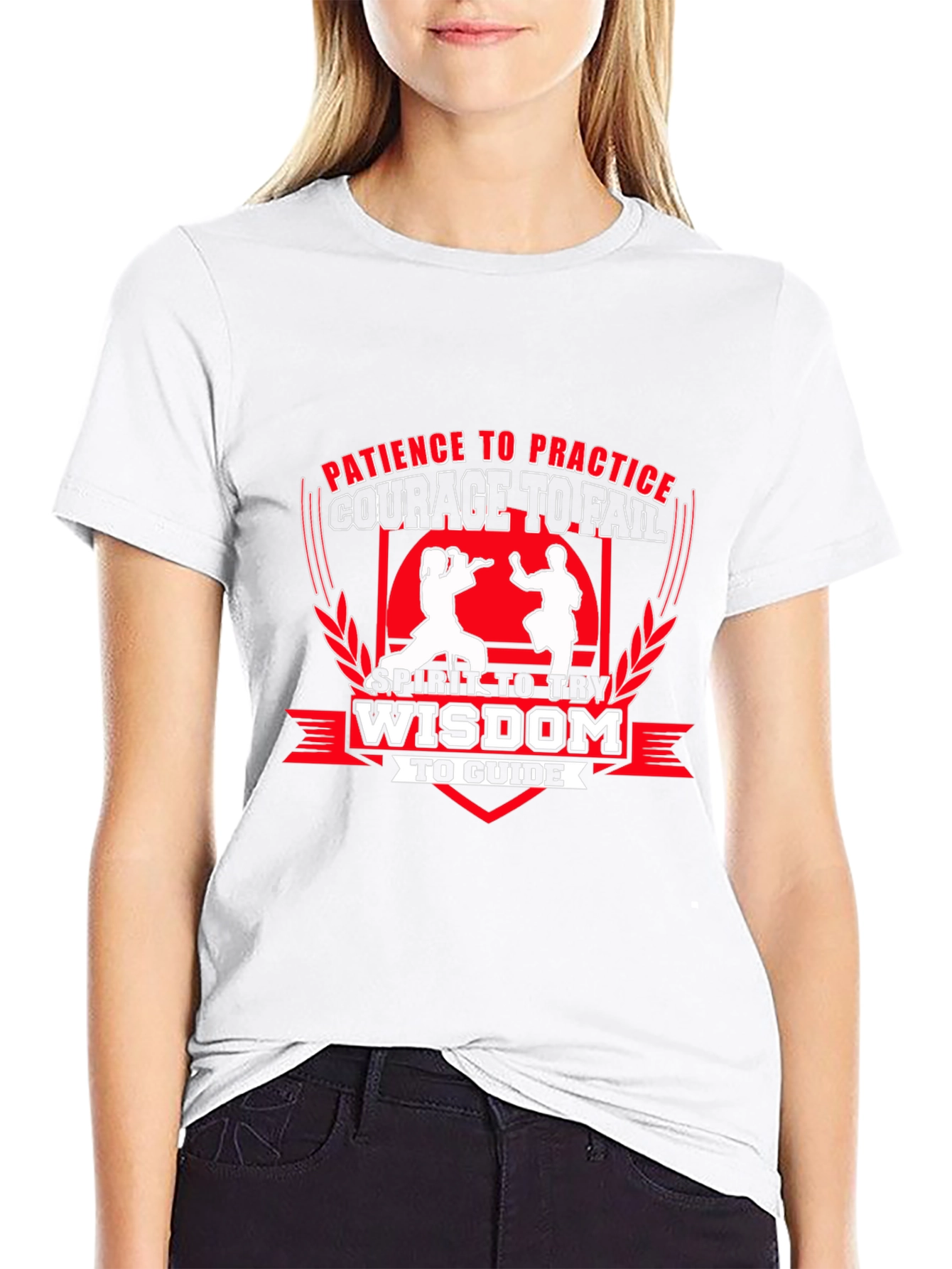 Martial Arts T-Shirt - Patience Courage Wisdom Design