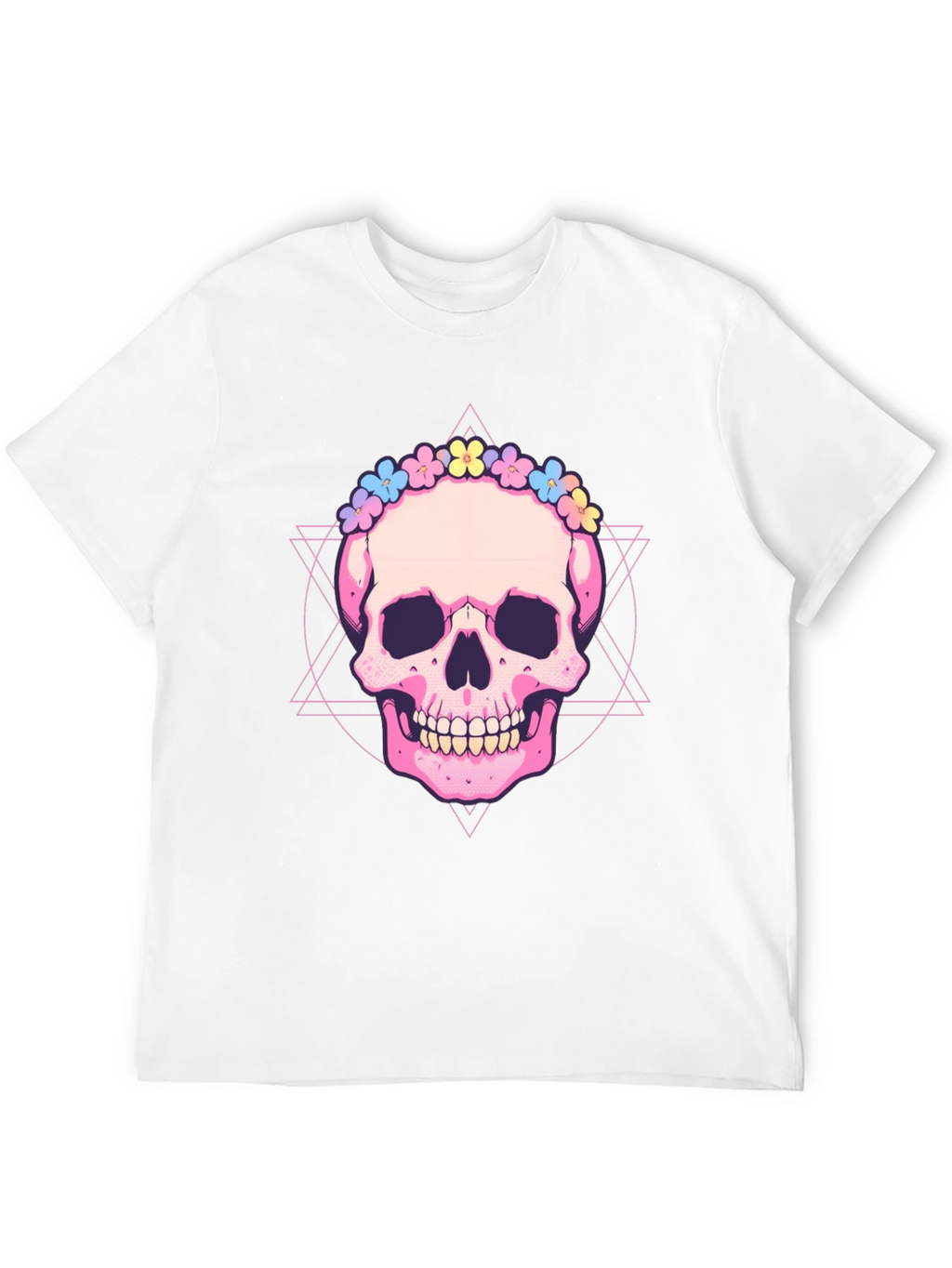 Skull with Flower Crown Graphic Tee