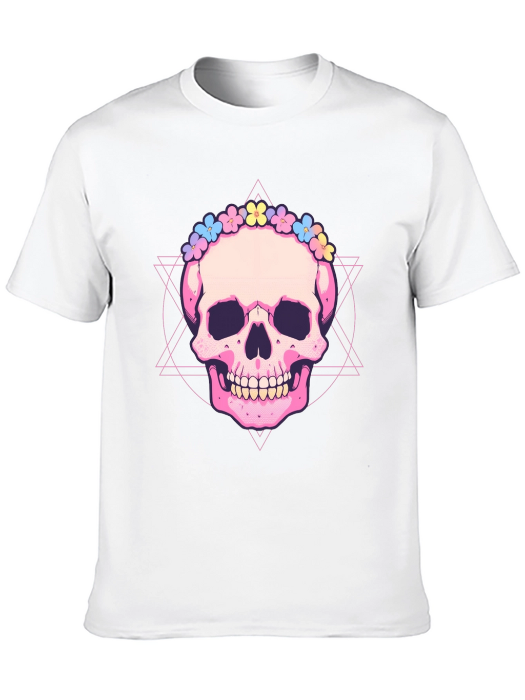 Skull with Flower Crown Graphic Tee