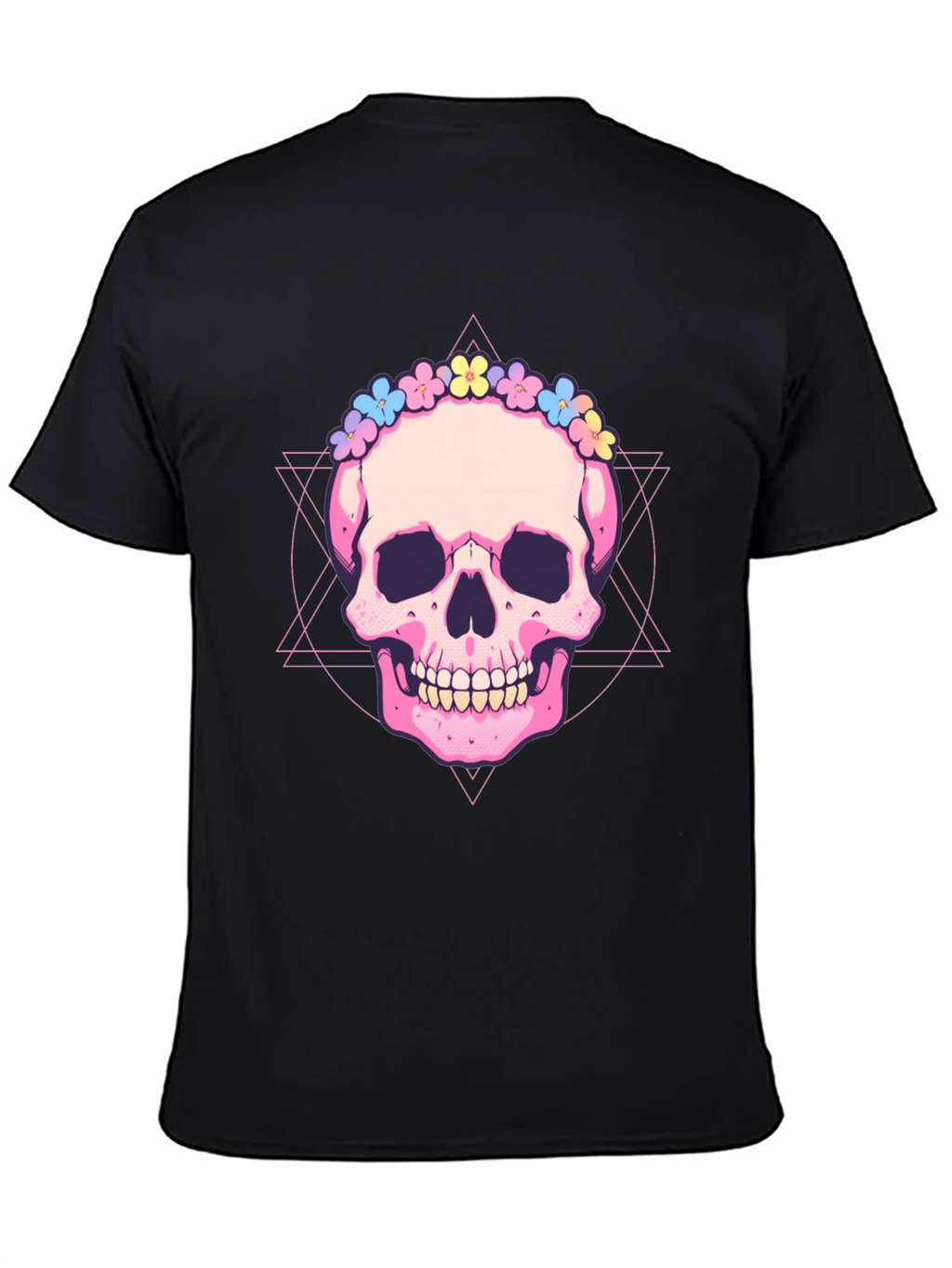 Skull with Flower Crown Graphic Tee