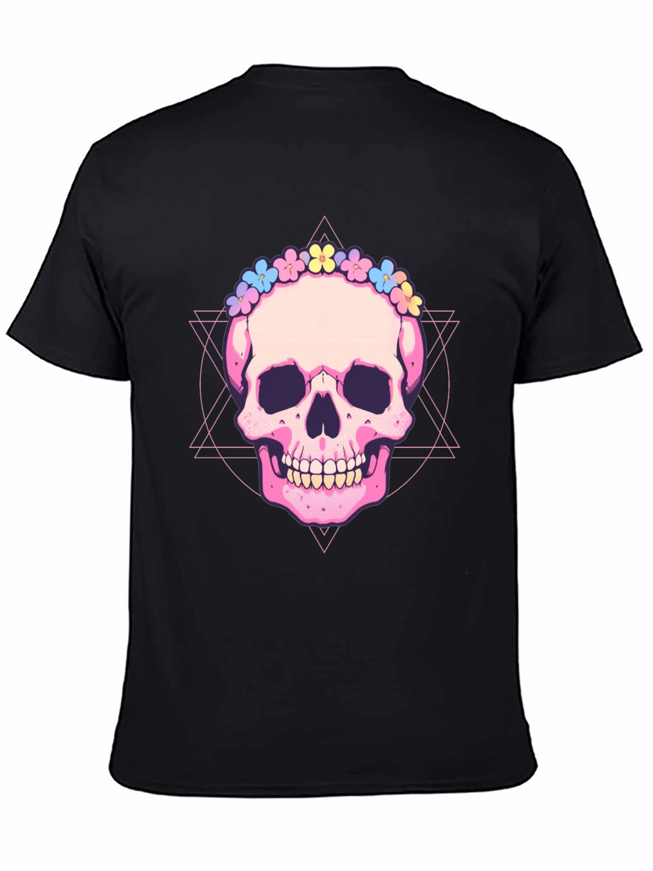 Skull with Flower Crown Graphic Tee
