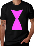 Black T-Shirt with Pink Hourglass Symbol