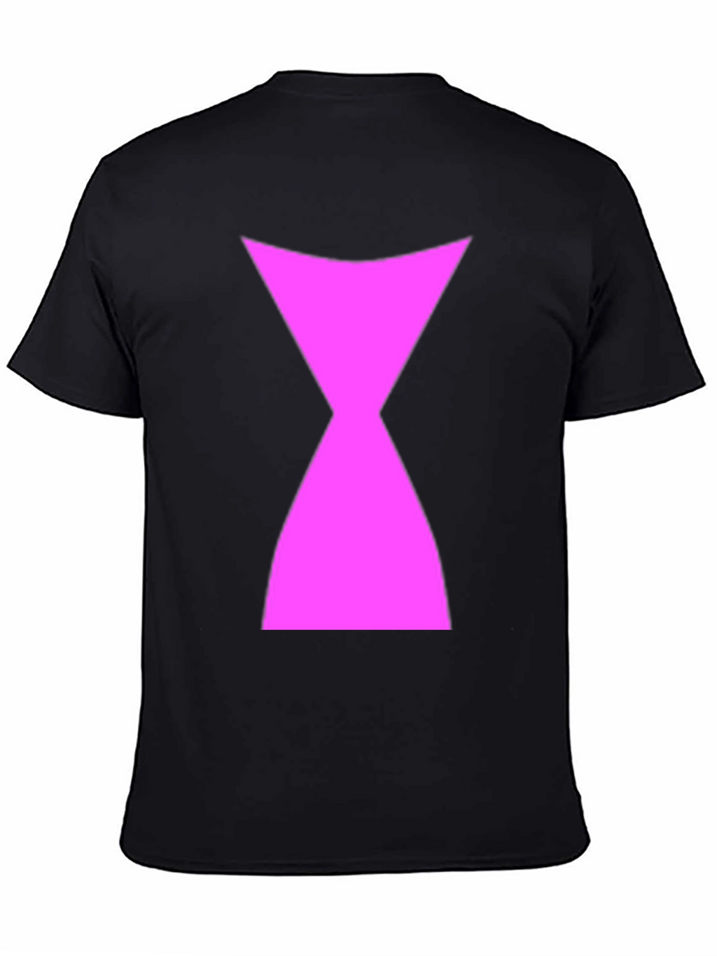 Black T-Shirt with Pink Hourglass Symbol