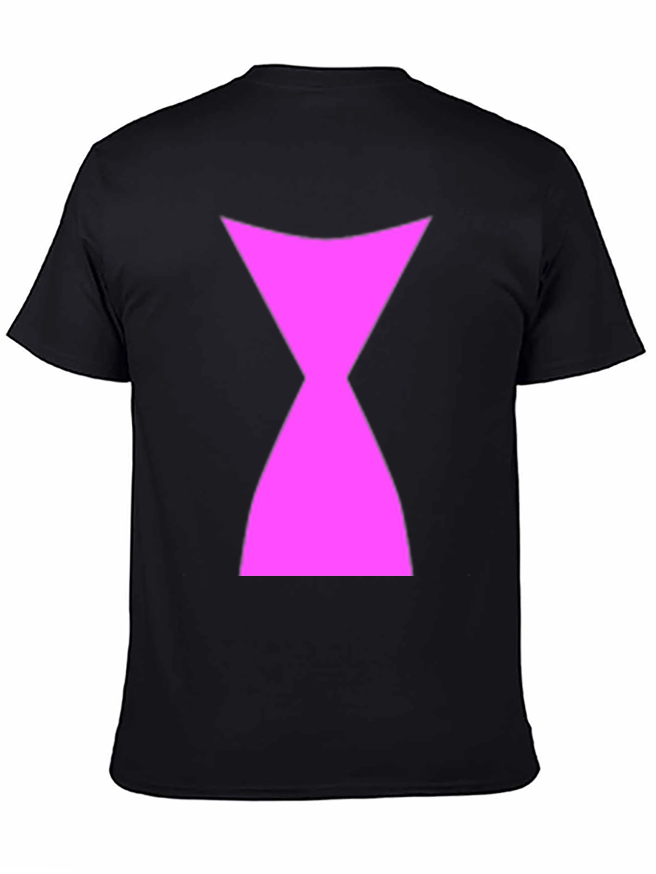 Black T-Shirt with Pink Hourglass Symbol