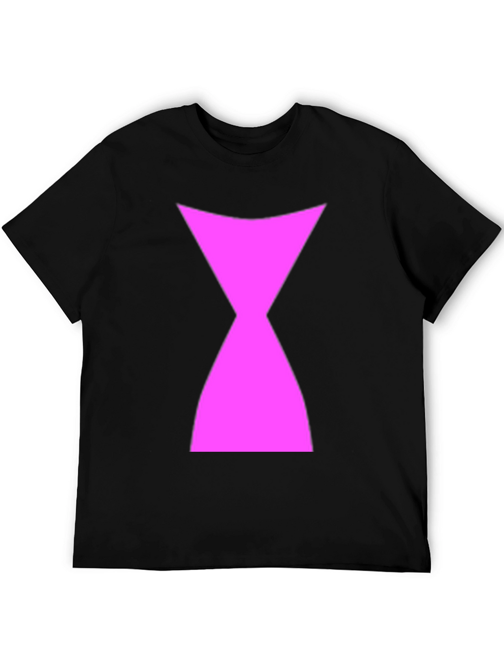 Black T-Shirt with Pink Hourglass Symbol