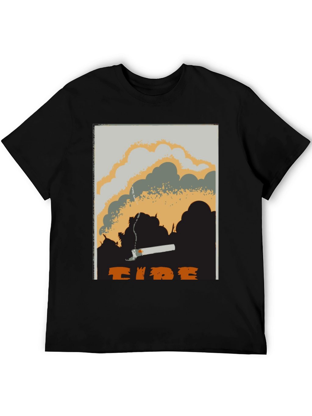 Unique Graphic Tee: Smoldering Cigarette Design