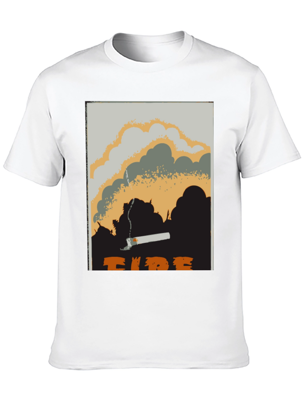 Unique Graphic Tee: Smoldering Cigarette Design